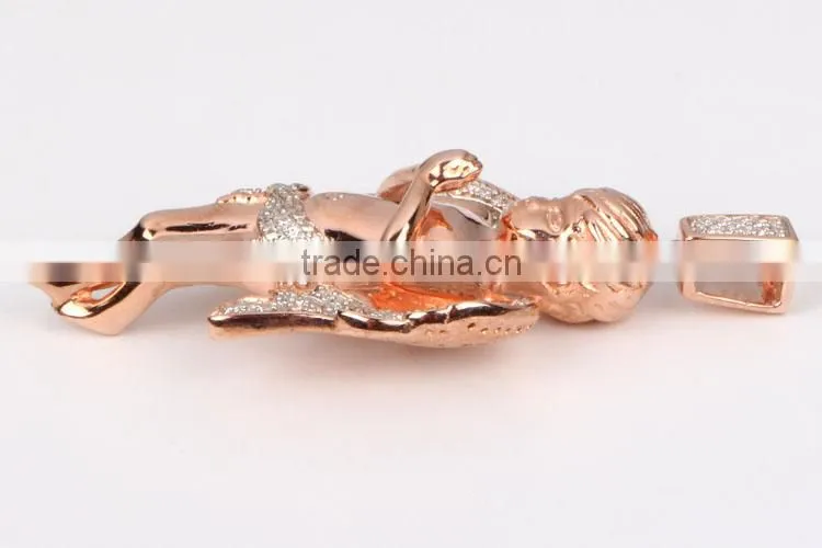 2015 hot sell gold diamond angel meaningful pendant necklace