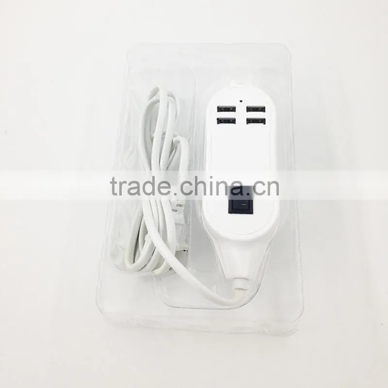 High speed 5v 3a 4usb port ac power wall charger for cellphone