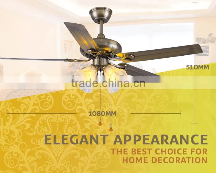 Flower Lampshade 4 Lights Decorative Reversible Ceiling Fan