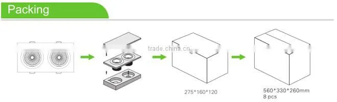 2*20W ra>80 ceiling light China hot sale COB LED downlight with CE ROHS