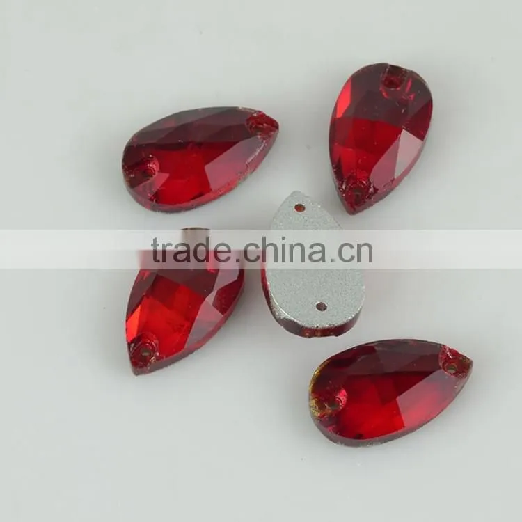 Sew on Stone Acrylic Rhinestone Flat back Tear Drop in 6 Colors For Clothes