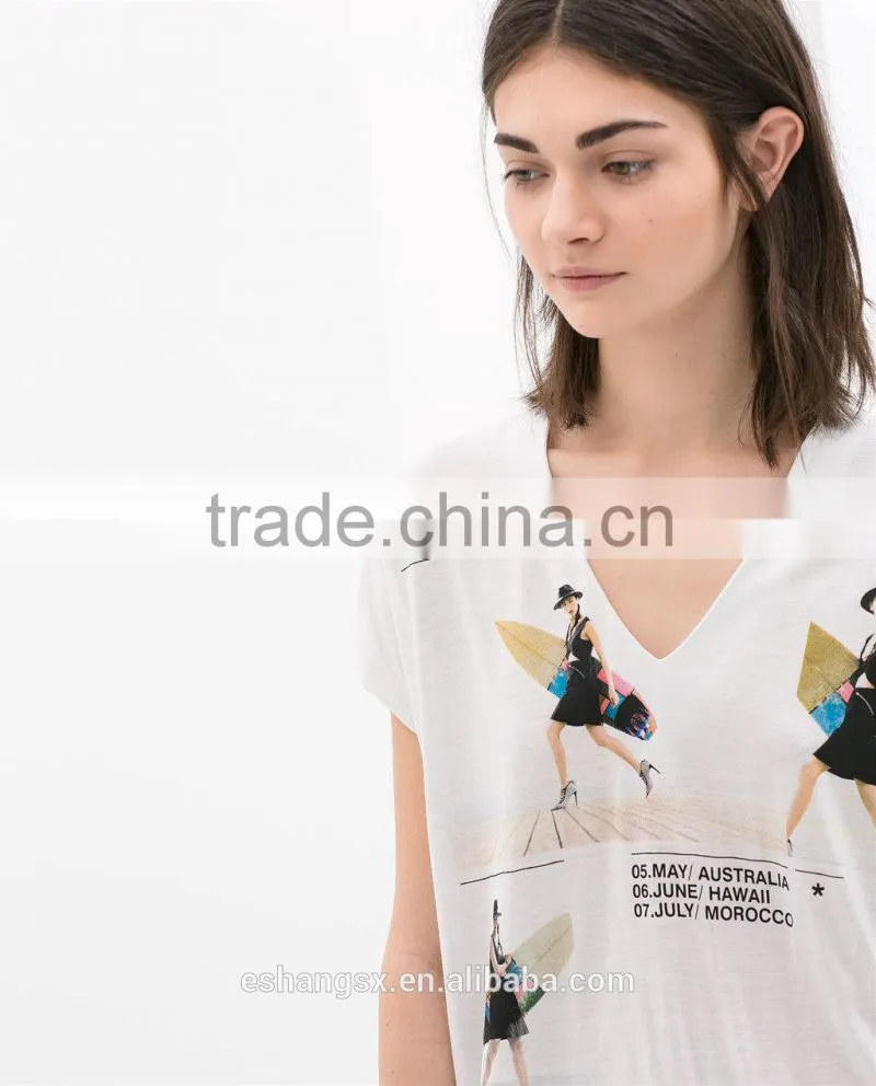 Ladies new design fashion nice t-shirts