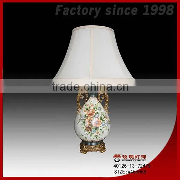 Chinese lamp with shade resin base