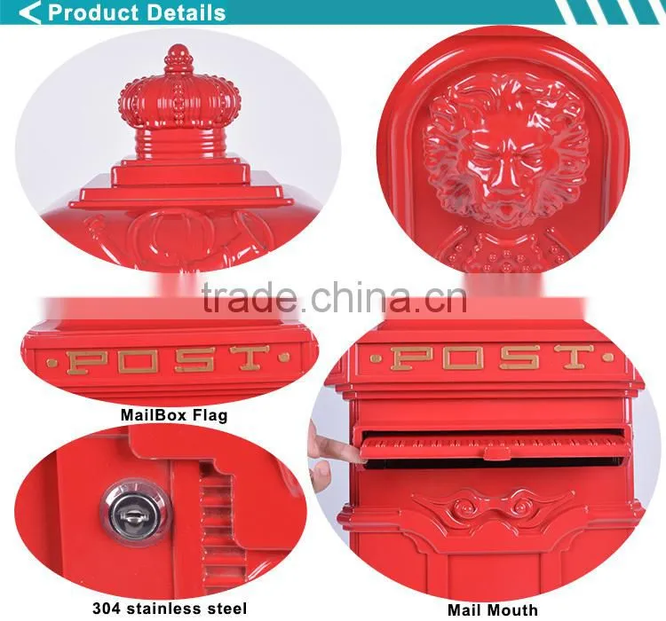 Superexcellent Craftsmanship Red Cast Aluminiun Us Mail Mailbox