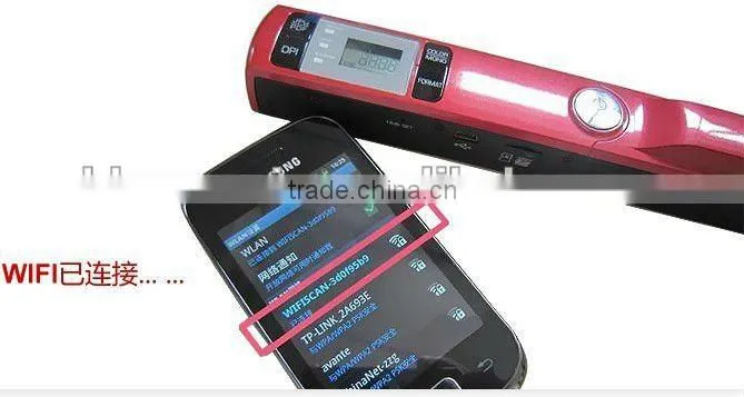 Handheld wireless color scanner pen with 900DPI