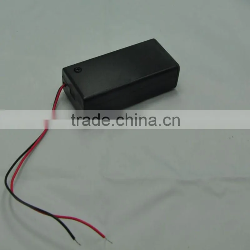 On/Off Switch 1 x 9V AA Battery Case Holder Leads Black w Cap