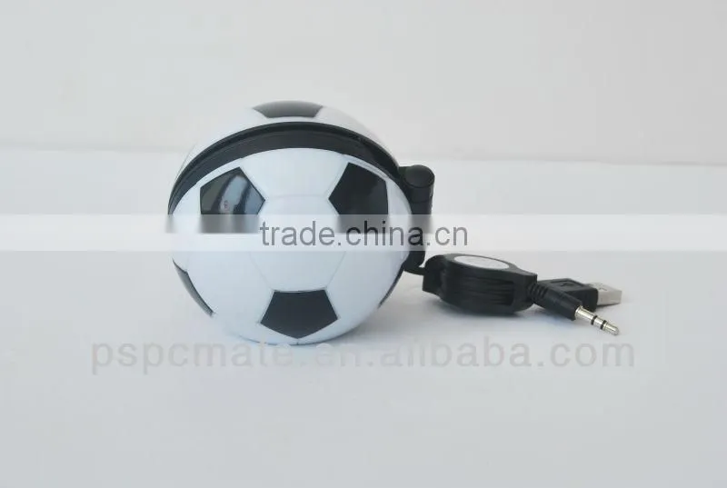 portablel round mini football speaker for PC,mobile phone and mp3