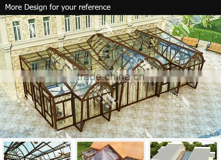 Luxurious triangle roof aluminum alloy sun room/glass house/greenhouse more change