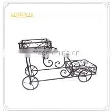 garden bicycle flower pot planter basket sculpture iron metal flower stand