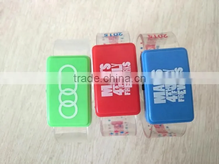 Various Color Custom Logo Flashing Led Silicone Wristband