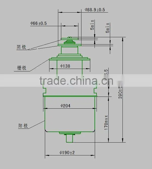 ISO9000 Electron Tube triode FU-8725F(8T25RA)Toshiba Triode Vacuum tube 8T25RA