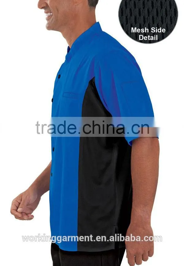 Basic Fit Short Sleeve Chef Coats Studs/ Poly/Cotton Twill Cook Uniform/Kitchen Clothes