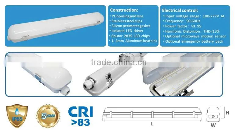 Wet location use IP65 10w waterproof led linear light fixture