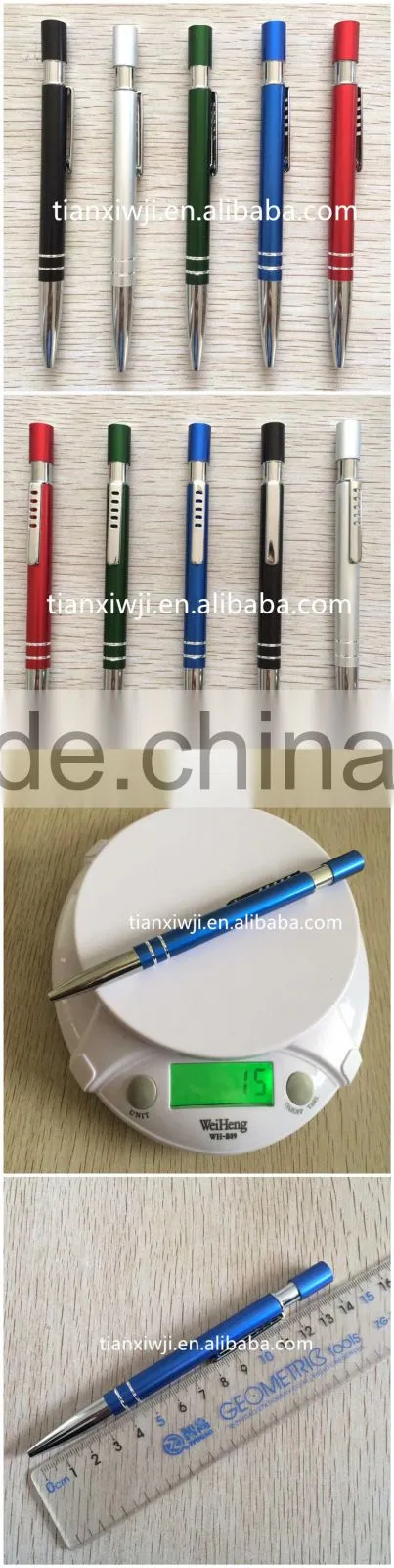 High quality laser engraved aluminium ball pen heavy for Ameria market