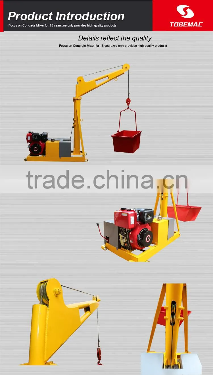 TOBEMAC Hydraulic small crane for lifting materials