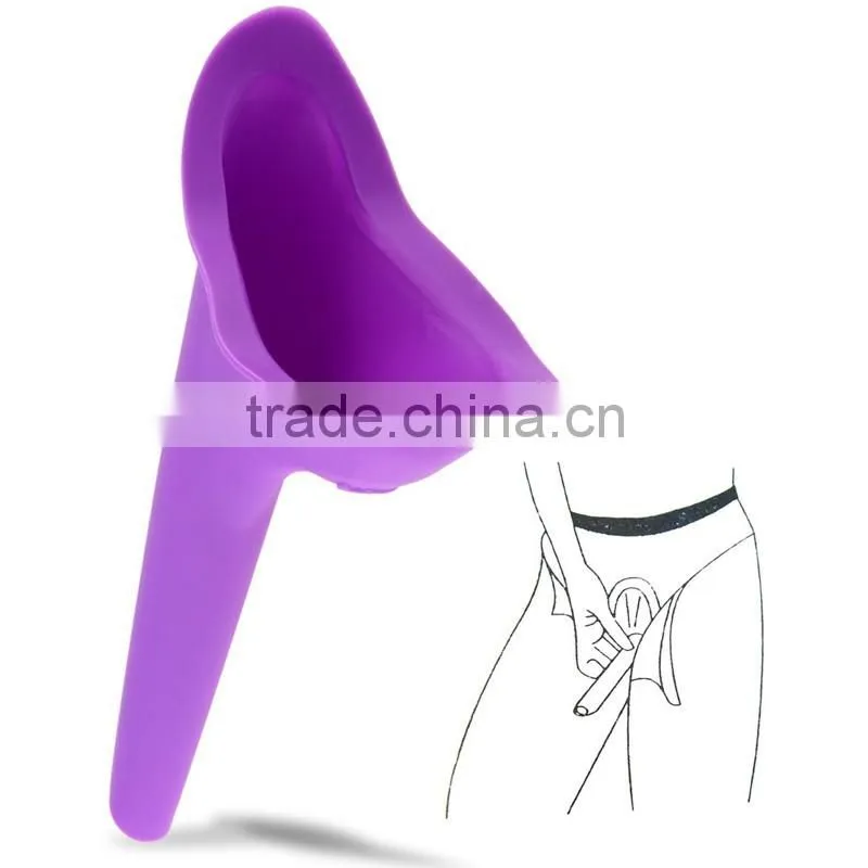Portable Travel Female Urine Device , New Lady Urinal Funnel ,Soft Silicone Plastic Standing Urinals,Women Wee Urine Funnel