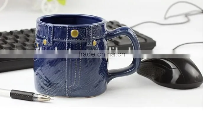Creative jeans shape ceramic mug