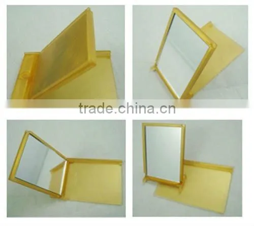 Cheap makeup mirror plastic / promotion pocket size mirror square / fashion plasitc sliding pocket mirror