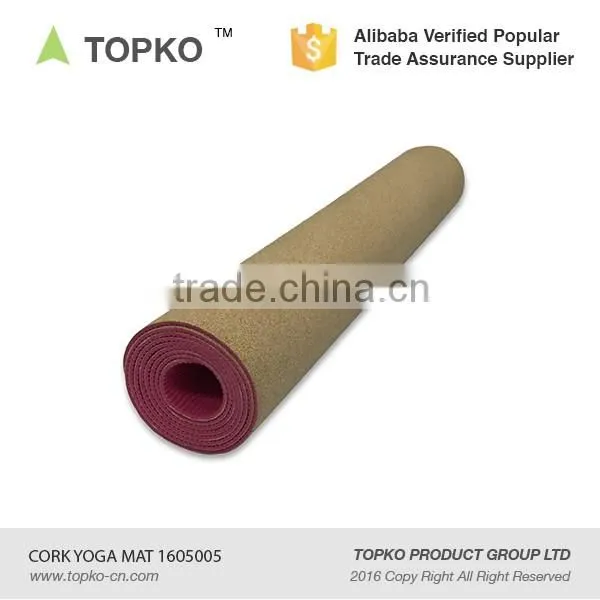 TOPKO new generation TPE cork yoga mat natural cork mat