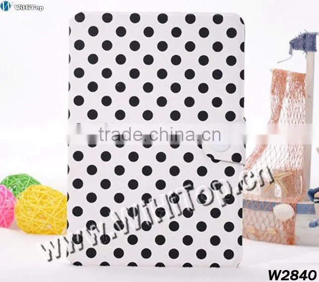 High Quality Cute Look Polka Dots Leather Stand Case with Wake-up & Sleep Function,Polka Dots Case for iPad Mini 7.9' Mix Colors