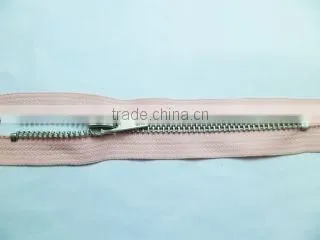 5# metal aluminum teeth zipper close end zipper with locking slider jacket zipper