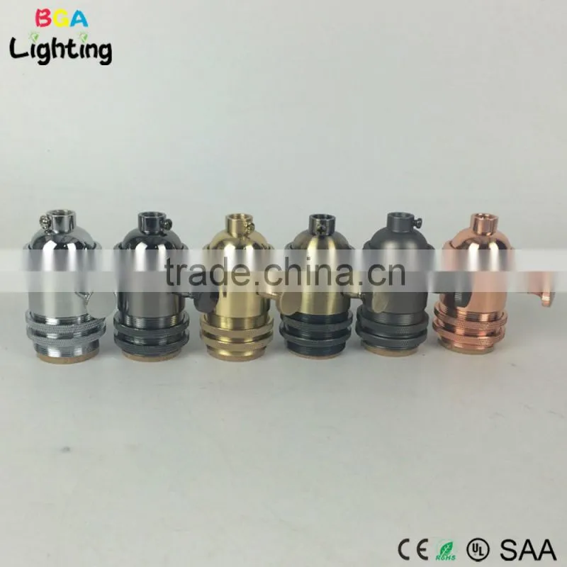 E26 Brass vintage iron light socket With Switch for DIY Pendant light