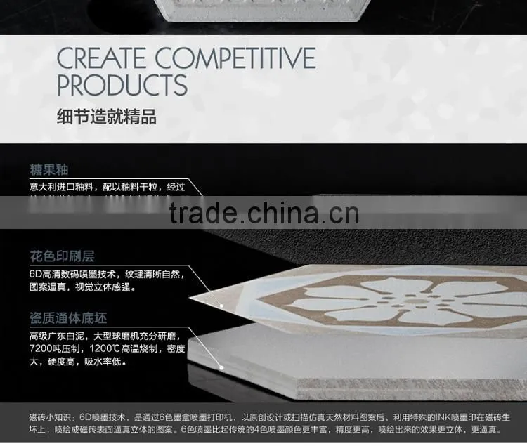 100*200*175mm hexagon ceramic tile kitchen bathroom porcelain floor tile