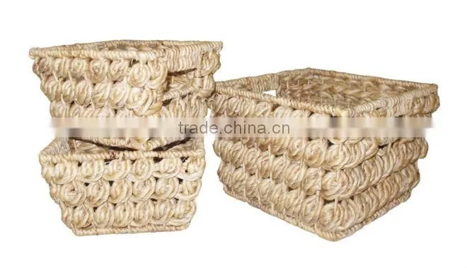 2015 New Product Square Water Hyacinth Basket for Home Decoration and Futniture