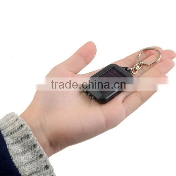 MINI 3 LED ABS Solar Power Rechargeable UV Flashlight Keychain