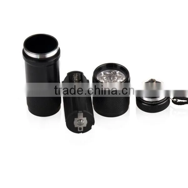 mini aluminum multiband 9 UV Led ultraviolet torch