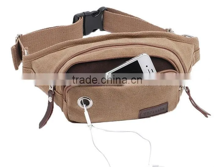 China manufacturer fashion canvas waist pouch for men H0097