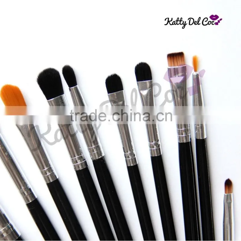 Synthetic hair oem logo makeup brush for beauty gold silver color