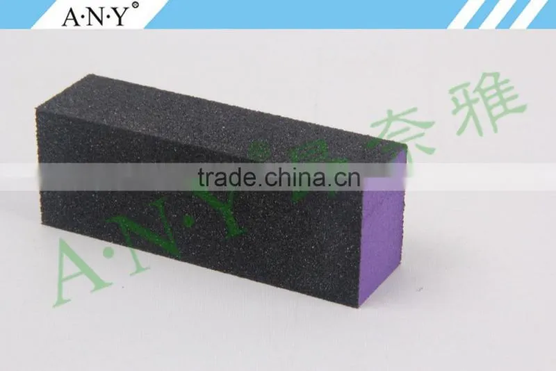 Nail Art Manicure Polishing Cheap Purple Sponge 3 Way Nail Buffer