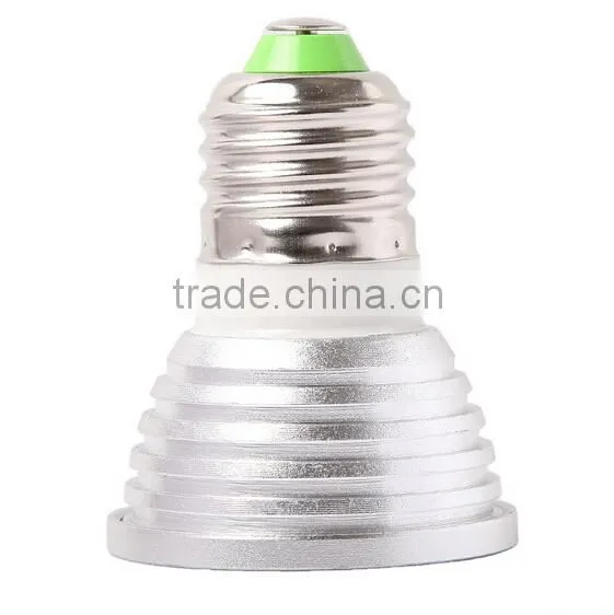 90-240V 16 Colors changing 3W E27 RGB LED Bulb Lamp Spotlight with Remote Control