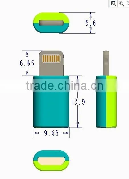 Colorful Micro to 8pin MFi adapter for i6