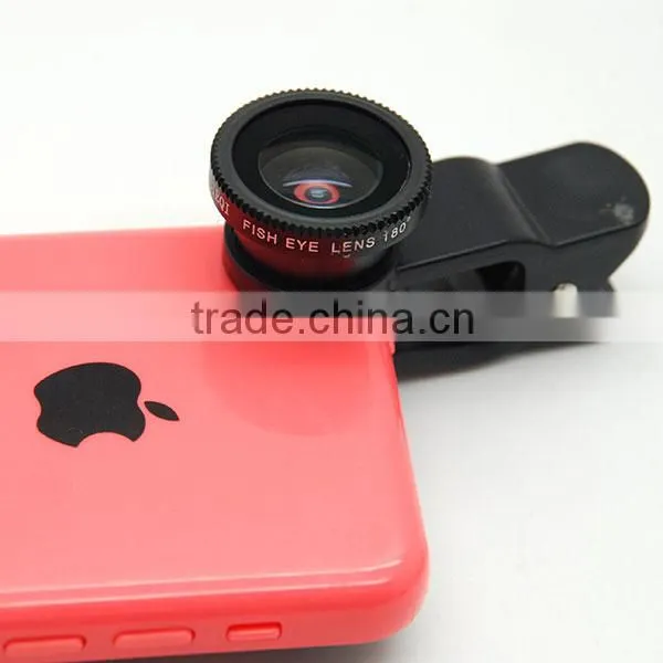 Universal Clip 3in1 Fish eye Macro Wide Angle Lens for iPhone 5S