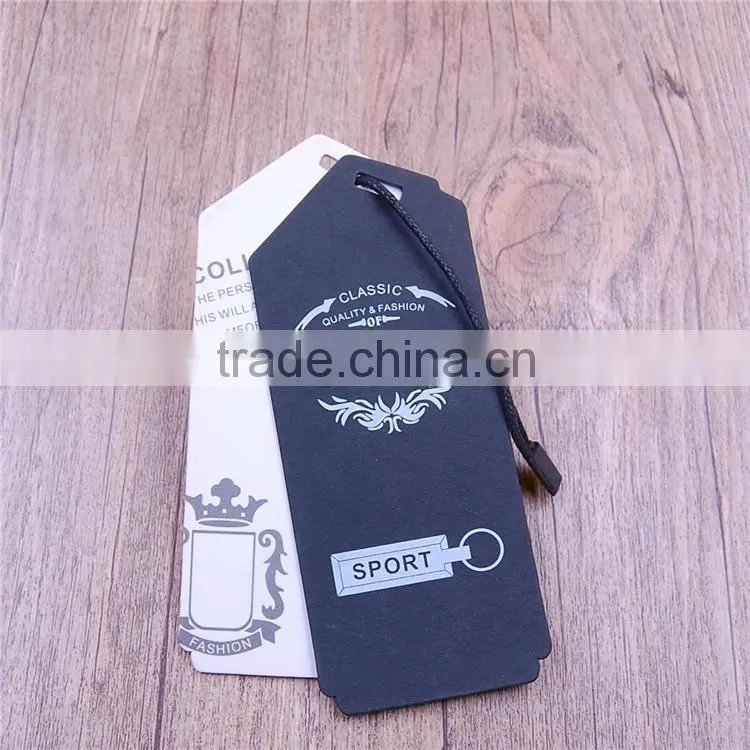 Wholesale custom printing paper string hang tags for handbags clothing t shirt