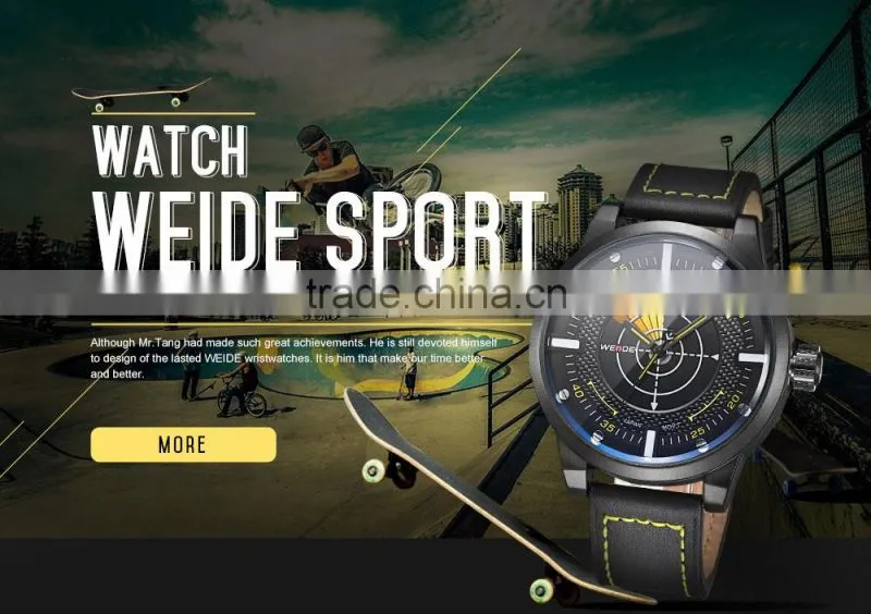2015 WEIDE New LED leather man latest wrist watch wholesale watches WH1106-6