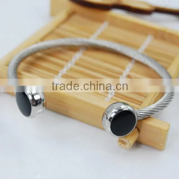 wholesale stailess steel cuff bangle bracelets,steel rope bangles