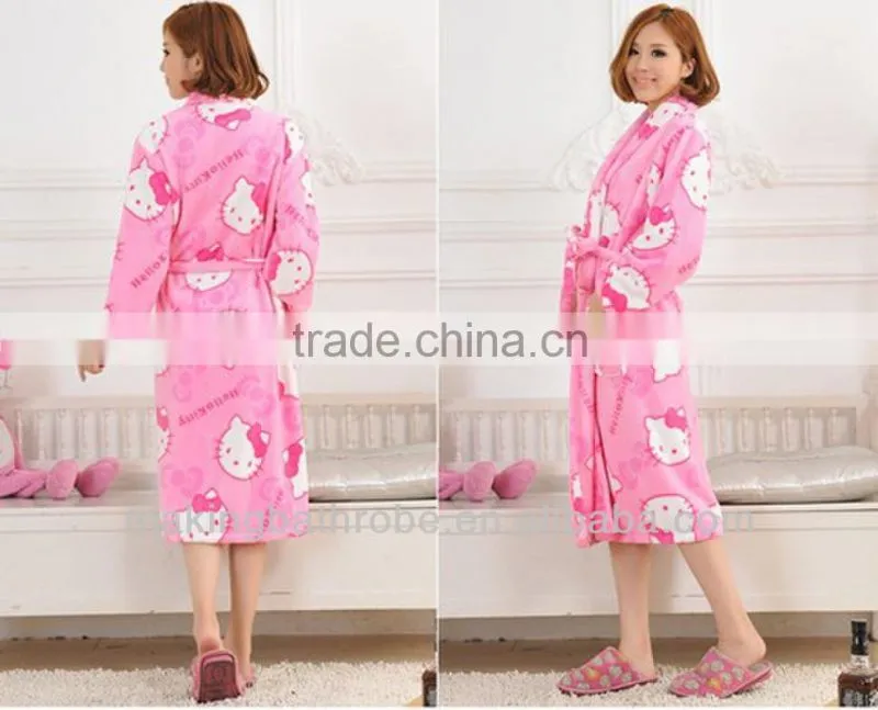 luxury fleece pretty hello kitty bathrobe