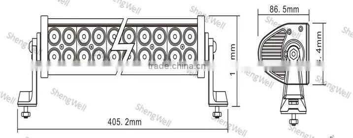 ShengWell Auto led light bar 13 inch 9-32v DC 72w IP67 Flood/Spot/Combo 72w Epistar led light bar