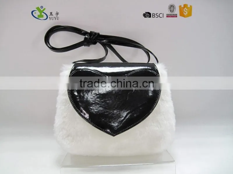 Feather Winter velvet bags for women with pu belt