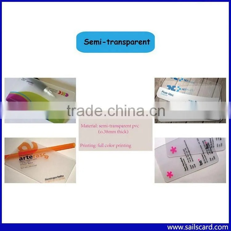 Cr80 Matt finish Transparent Business Cards