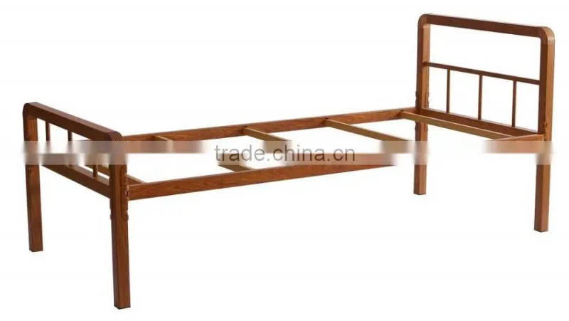 Fashion high quality durable bedroom furniture steel single bed for hotel