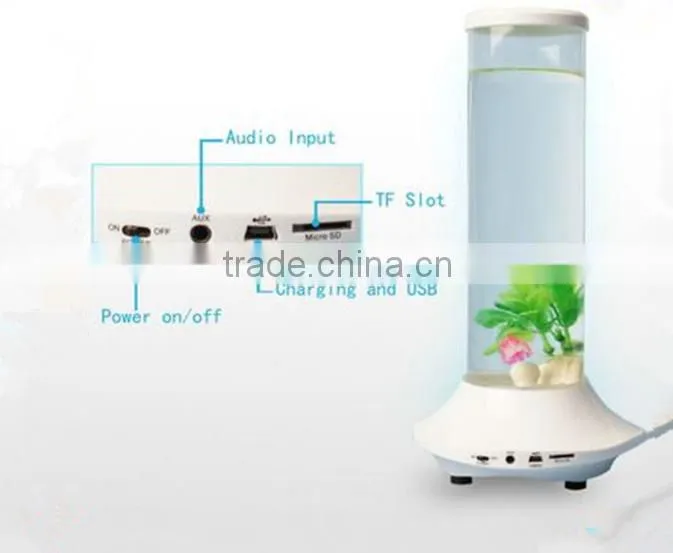 Voice Control LED Pretty Fish Tank Wireless Bluetooth Speaker with Radio