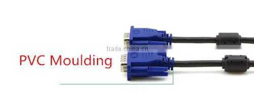 Ferrite Cores Nickel Plated VGA HD15 Male to Male Cable (6 Feet)