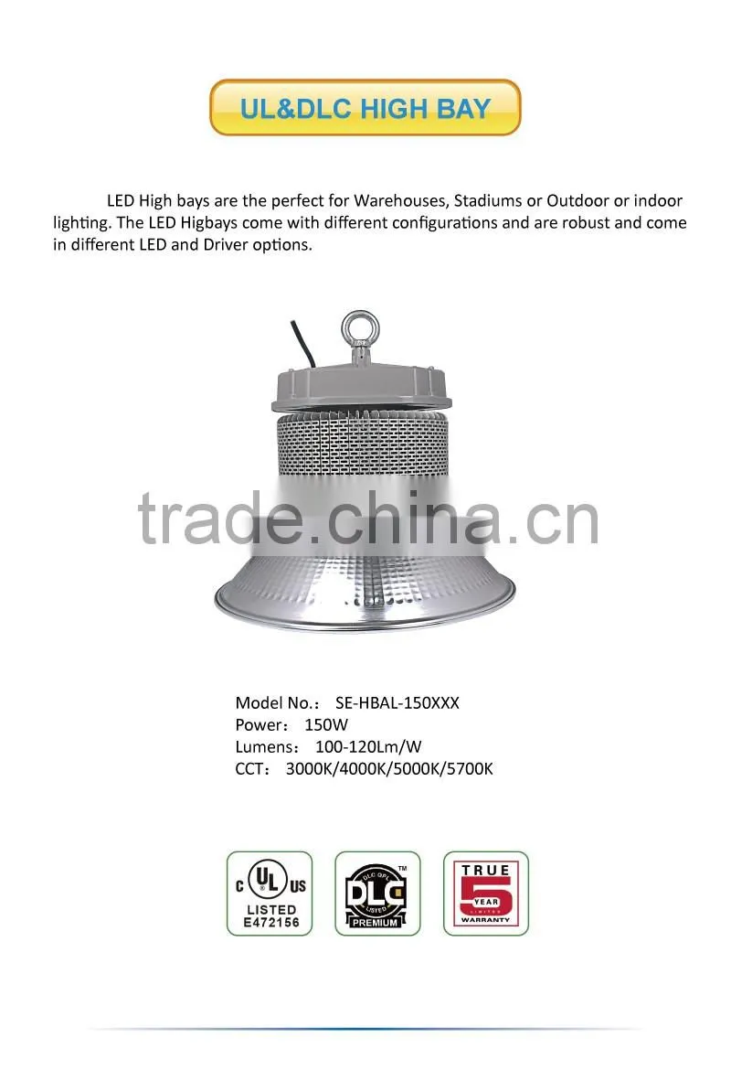 New style UL DLC listed industrial 150W LED High Bay Light