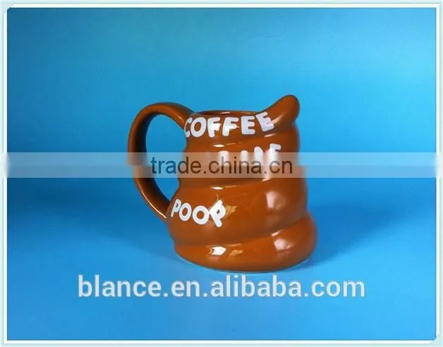 poop shape coffee mug in shit design emoji mug in stock