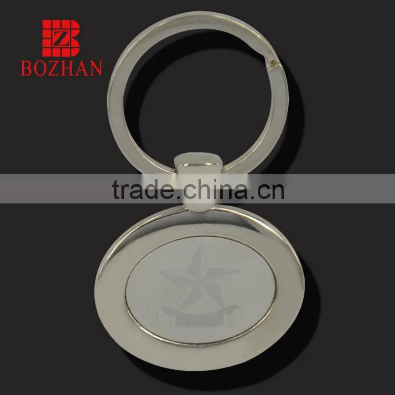 Zinc Alloy Round Shape Keychain Laser Logo Keyring