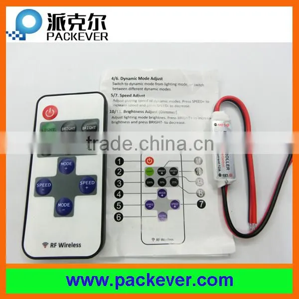 DC 5V-24V input 12A output 11 keys RF remote mini LED controller/dimmer